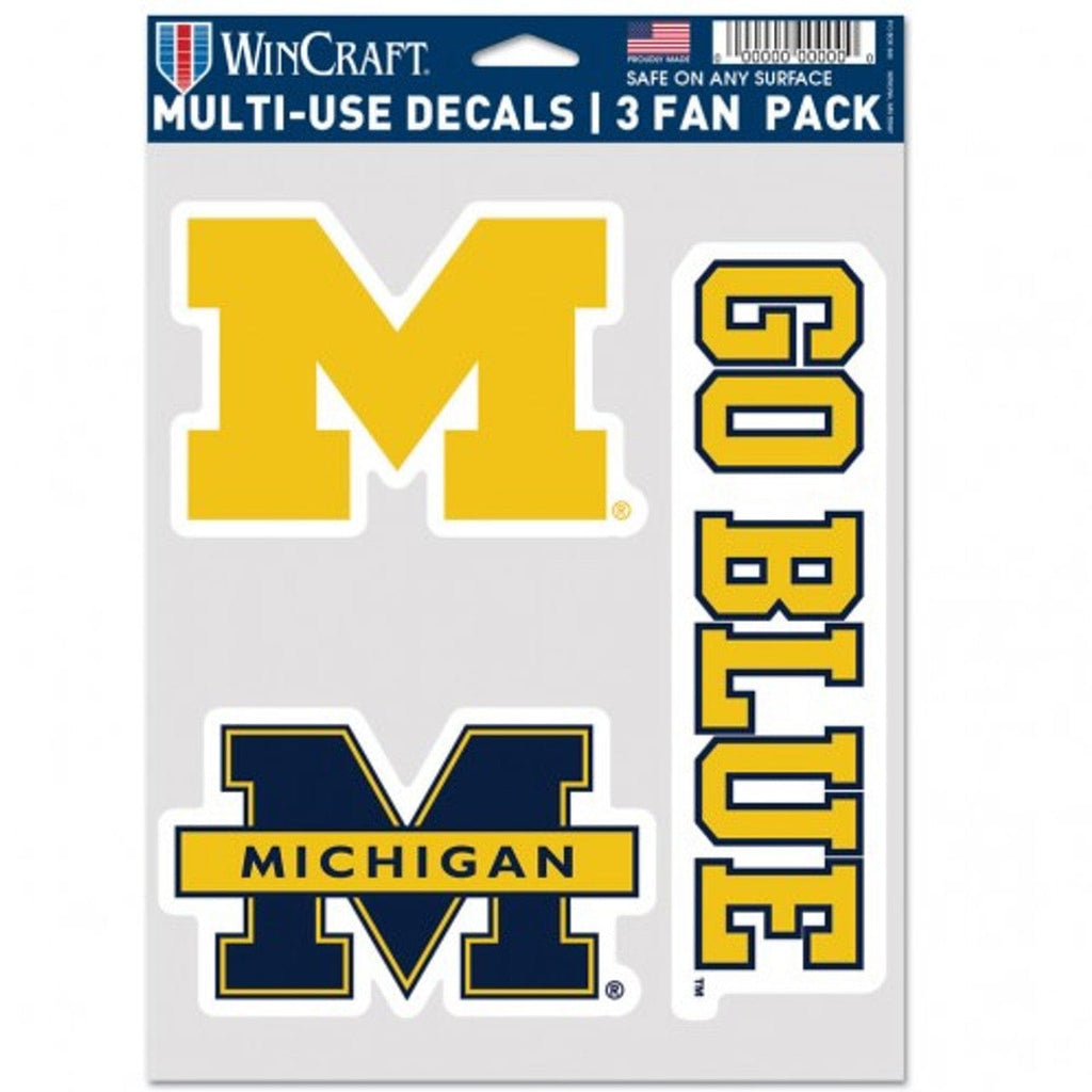 Fan Pack Decals Michigan Wolverines Decal Multi Use Fan 3 Pack Special Order 194166076594