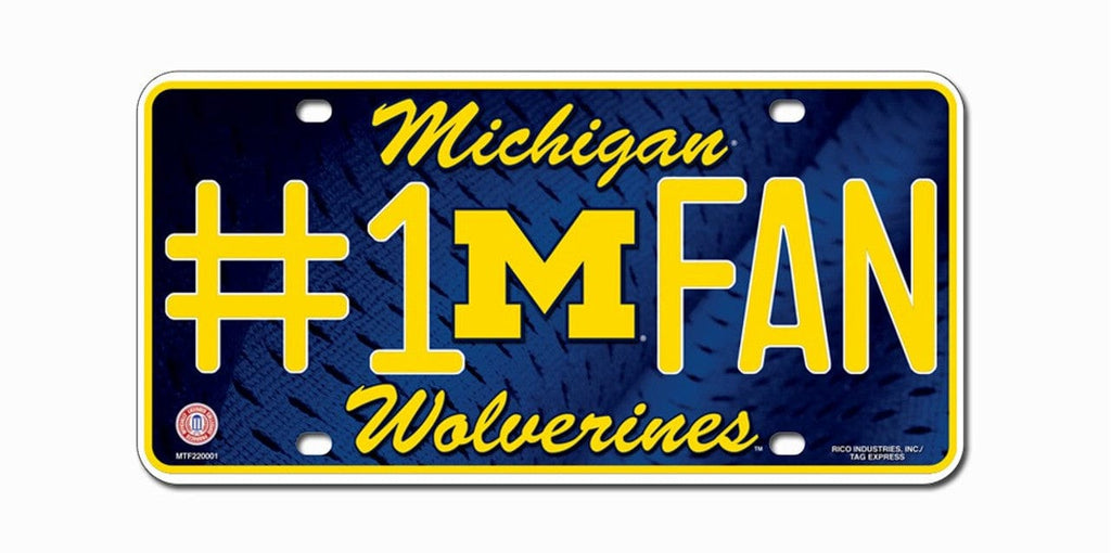 License Plate #1 Fan Michigan Wolverines License Plate #1 Fan 094746281472