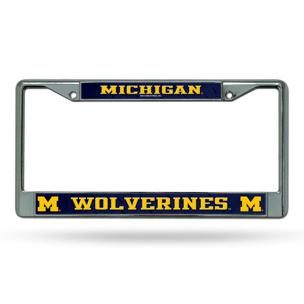 License Frame Chrome Michigan Wolverines License Plate Frame Chrome Printed Insert 611407026366