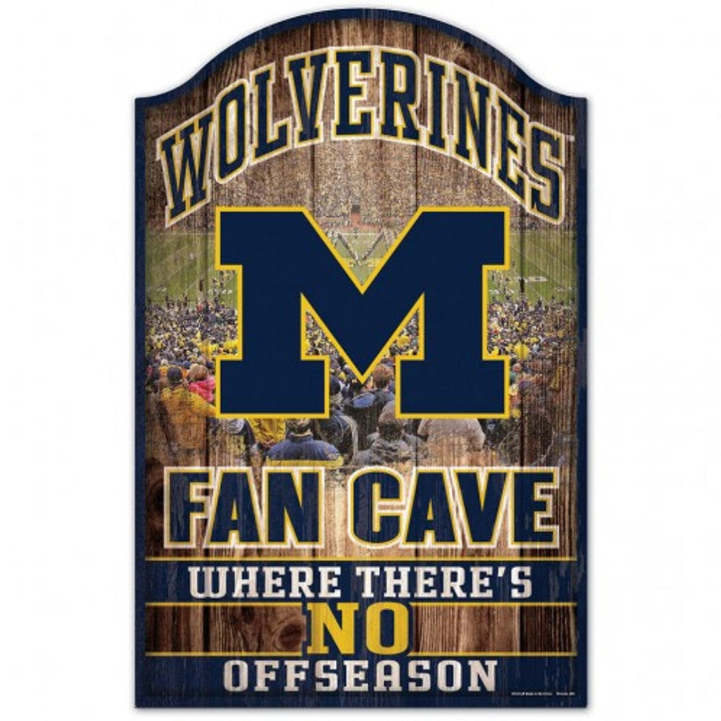 Sign 11x17 Fan Cave Michigan Wolverines Sign 11x17 Wood Fan Cave Design 032085973672