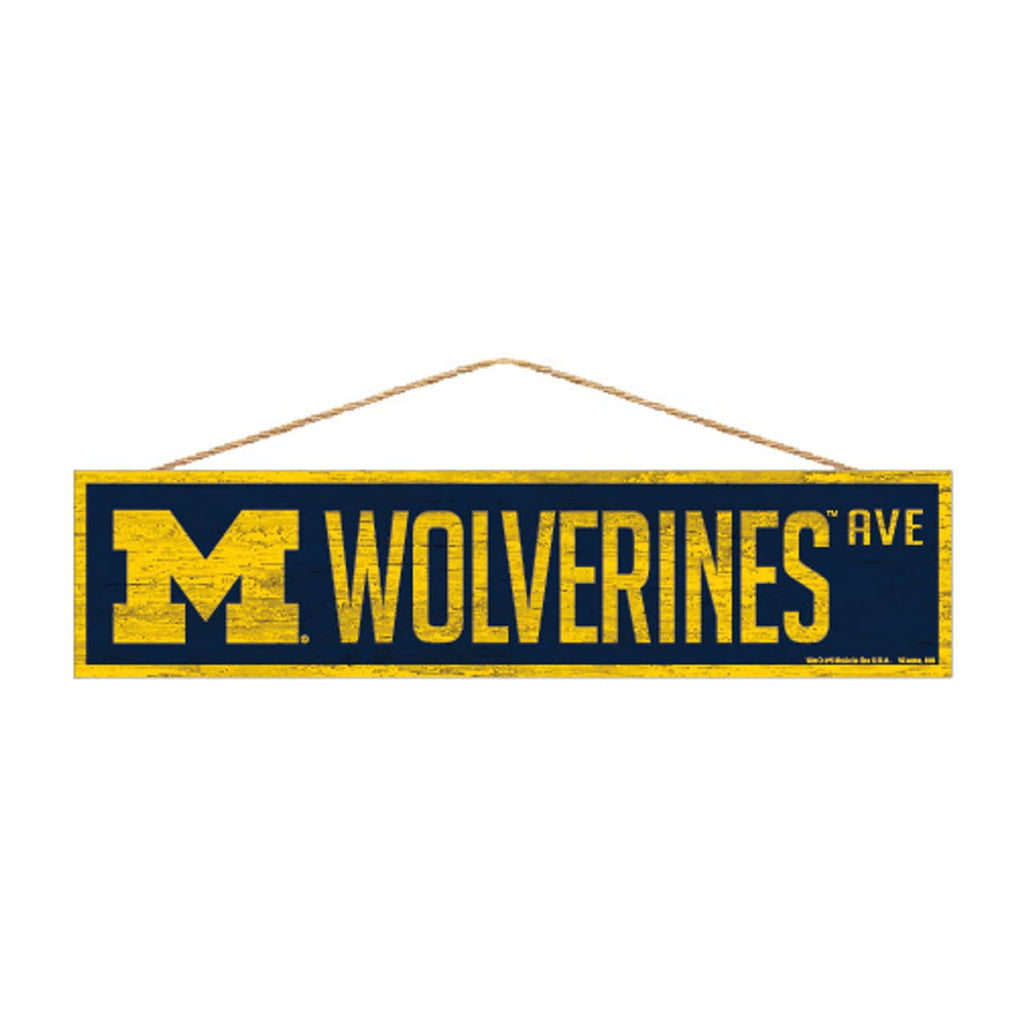 Sign 4x17 Avenue Michigan Wolverines Sign 4x17 Wood Avenue Design 032085900500