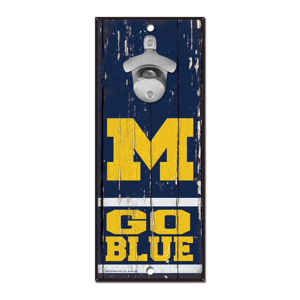 Sign 5x11 Bottle Opener Michigan Wolverines Sign Wood 5x11 Bottle Opener 032085564306