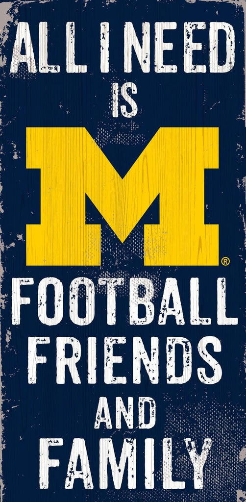 Sign 6x12 Friends and Family Michigan Wolverines Sign Wood 6x12 Football Friends and Family Design Color - Special Order 878460174384