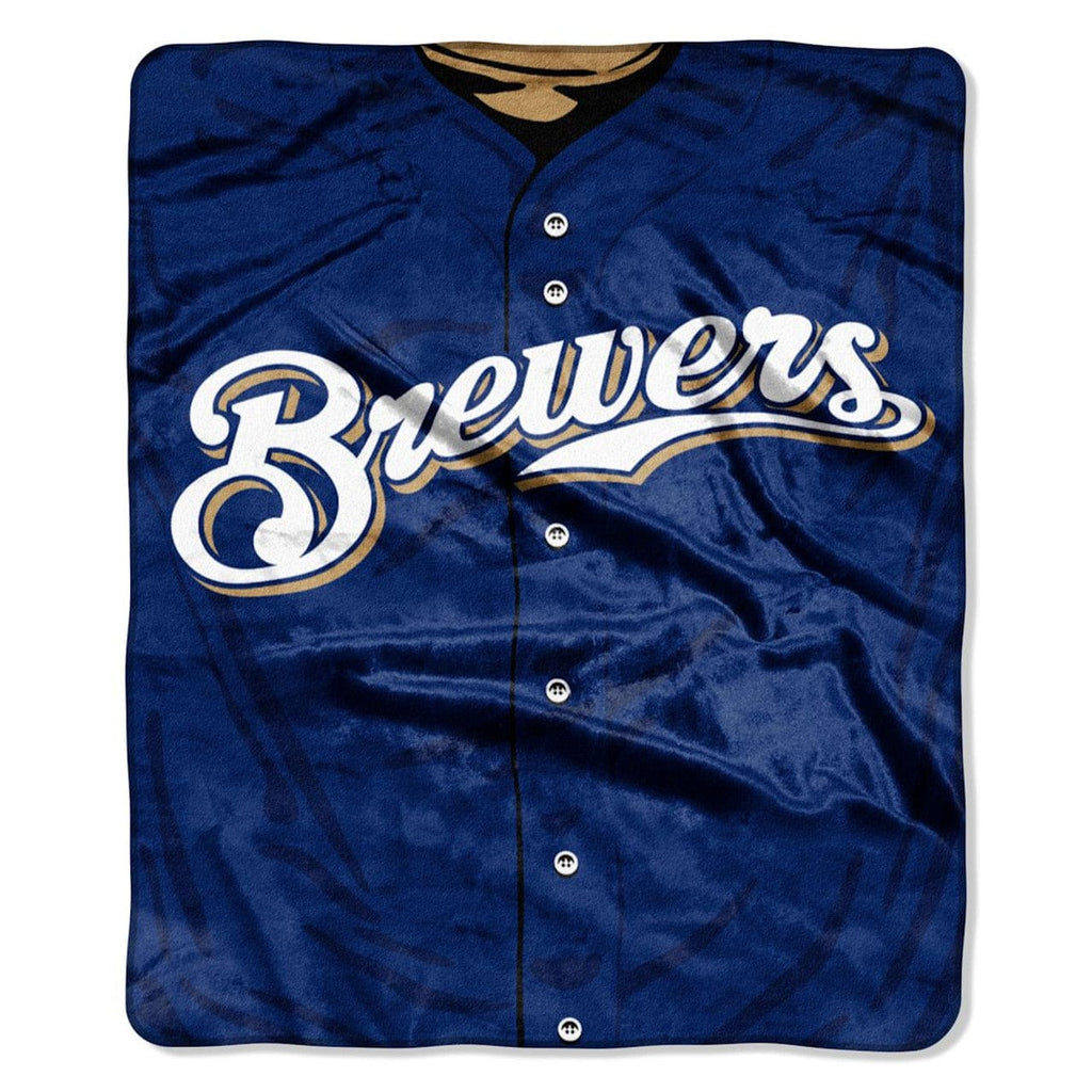 Milwaukee Brewers Milwaukee Brewers Blanket 50x60 Raschel Jersey Design 087918200364