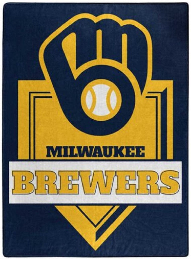 Blankets 60x80 Raschel Milwaukee Brewers Blanket 60x80 Raschel Home Plate Design 190604246567