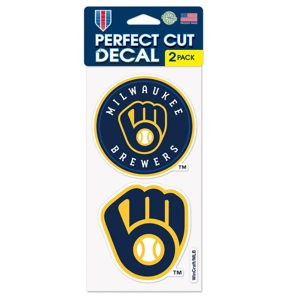 Decal 4x4 Perfect Cut Set of 2 Milwaukee Brewers Decal 4x4 Perfect Cut Set of 2 032085476425