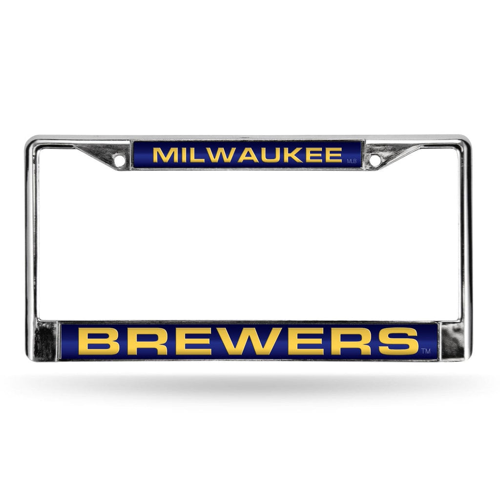 New Milwaukee Brewers License Plate Frame Laser Cut Chrome Alternate Design Special Order 767345797186