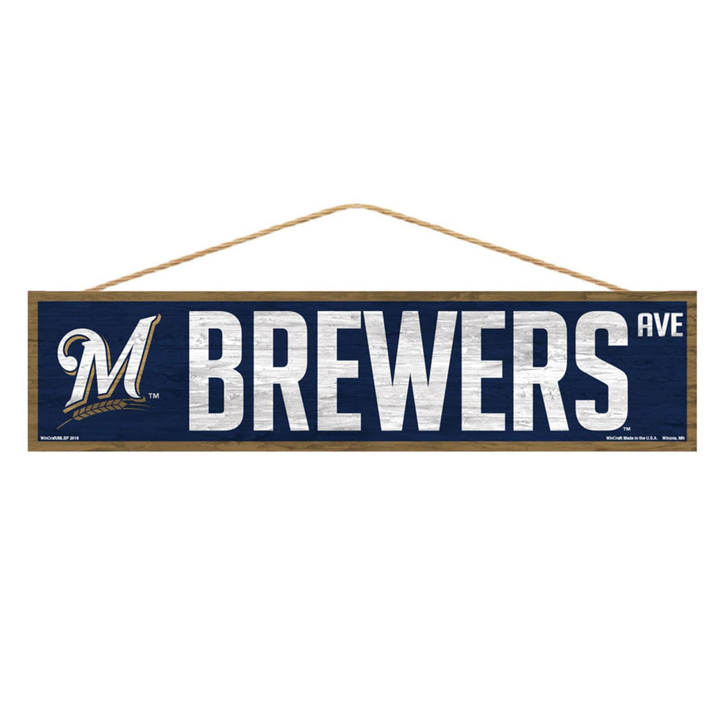 Sign 4x17 Avenue Milwaukee Brewers Sign 4x17 Wood Avenue Design 032085611567