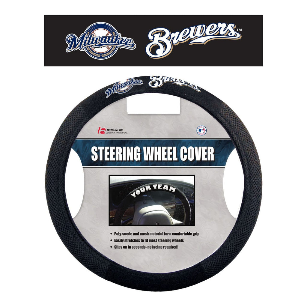 Pending Image Upload Milwaukee Brewers Steering Wheel Cover Mesh Style CO 023245685085