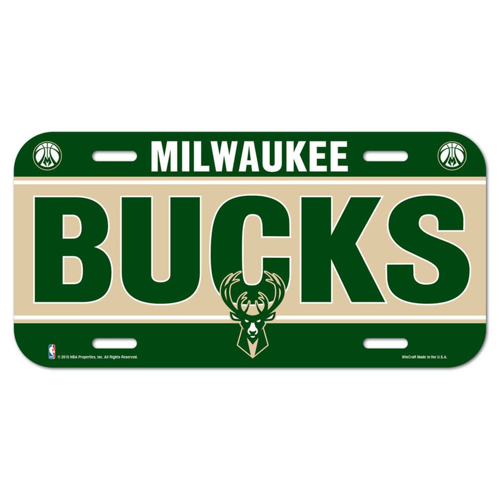 License Plate Plastic Milwaukee Bucks License Plate - Special Order 032085842824