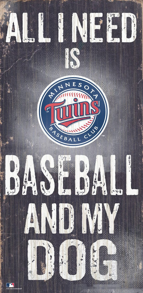 Minnesota Twins Minnesota Twins Sign Wood 6x12 Baseball and Dog Design 878460201240
