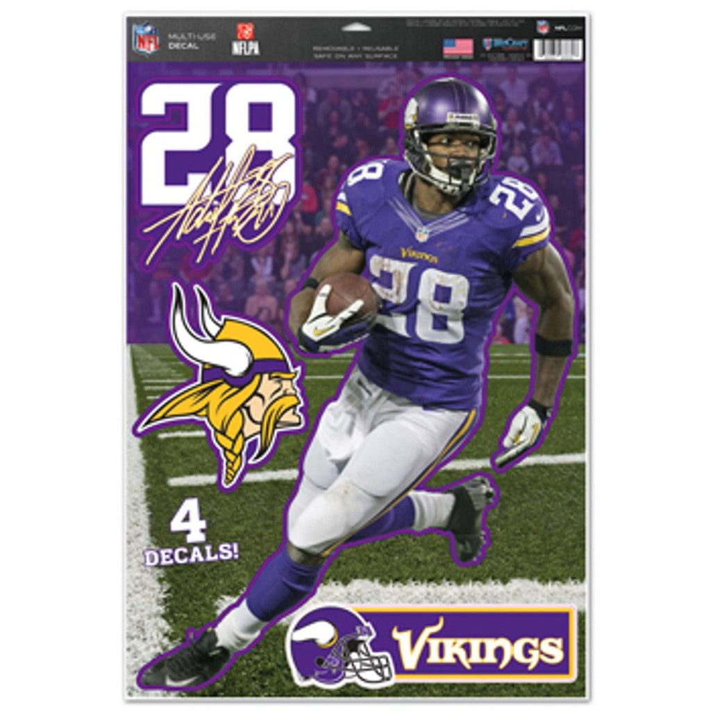 Decal 11x17 Multi Use Minnesota Vikings Adrian Peterson Decal 11x17 Multi Use 032085261540