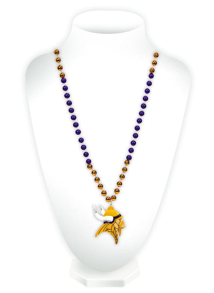 Jewelry Neck Beads Mdln Mardi G Minnesota Vikings Beads with Medallion Mardi Gras Style 094746544065