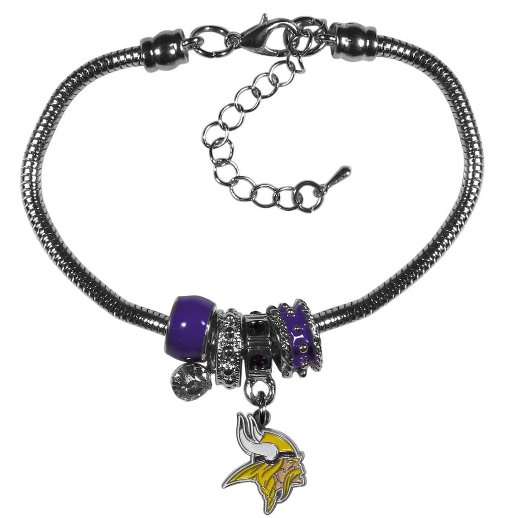 Jewelry Bracelet Euro Bead Minnesota Vikings Bracelet Euro Bead Style 754603138539