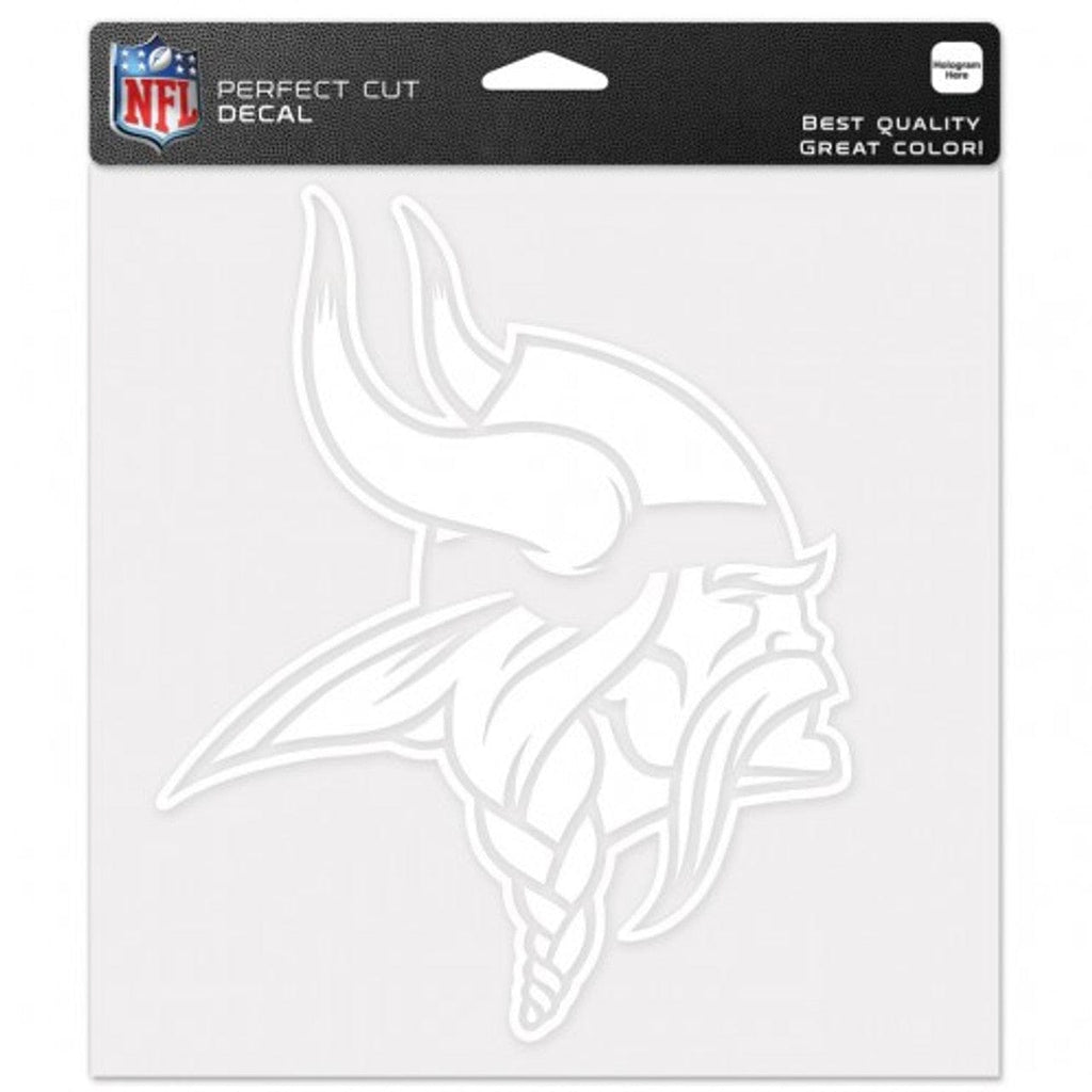 Decal 8x8 Perfect Cut White Minnesota Vikings Decal 8x8 Die Cut White New Logo 032085256669