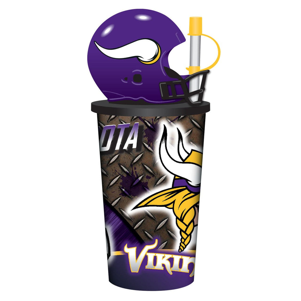 Helmet Cups Minnesota Vikings Helmet Cup 32oz Plastic with Straw 194688082417