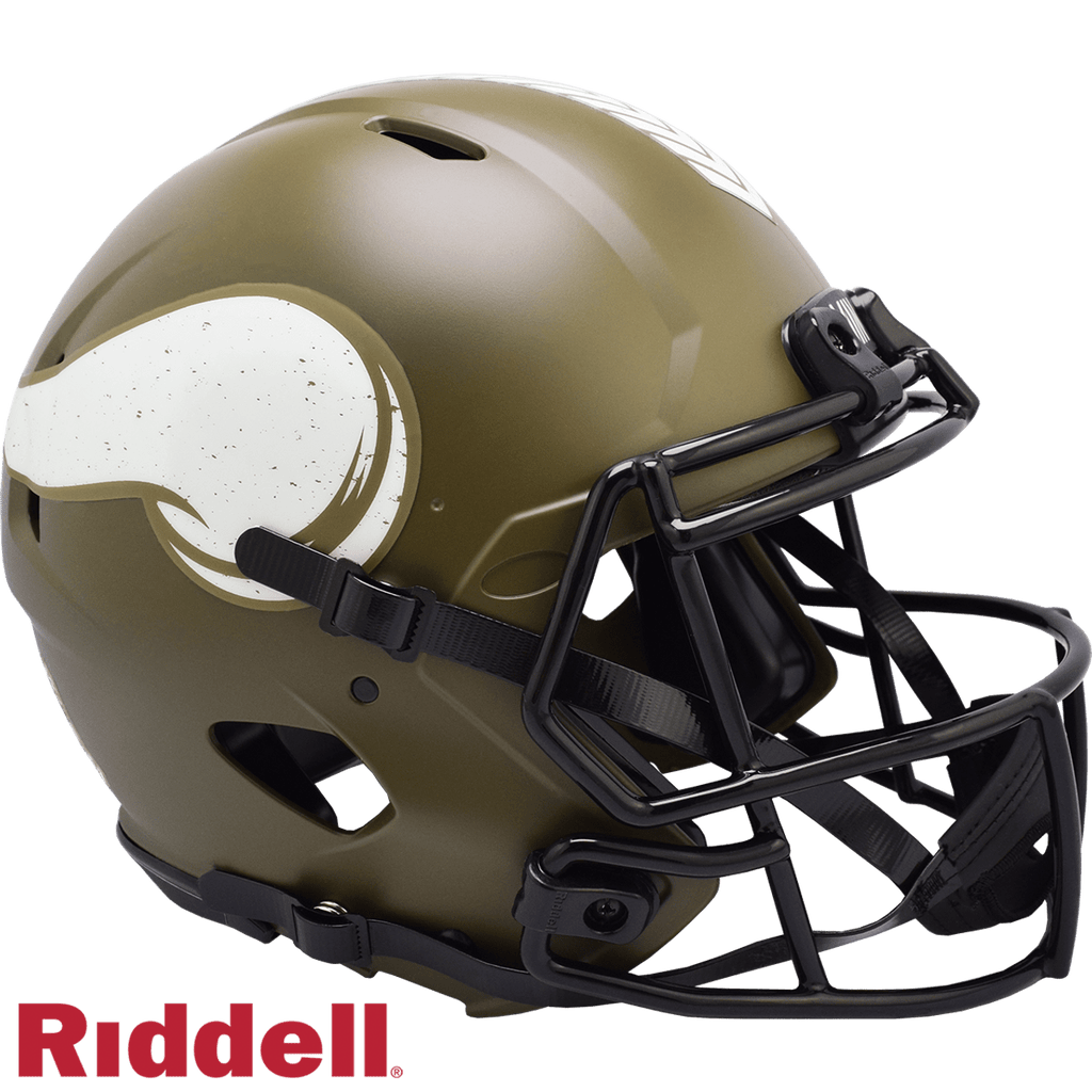 Salute to Service Helmets Minnesota Vikings Helmet Riddell Authentic Full Size Speed Style Salute To Service 095855632581