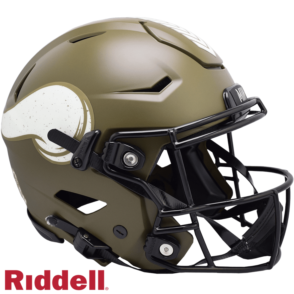 Salute to Service Helmets Minnesota Vikings Helmet Riddell Authentic Full Size SpeedFlex Style Salute To Service 095855631929