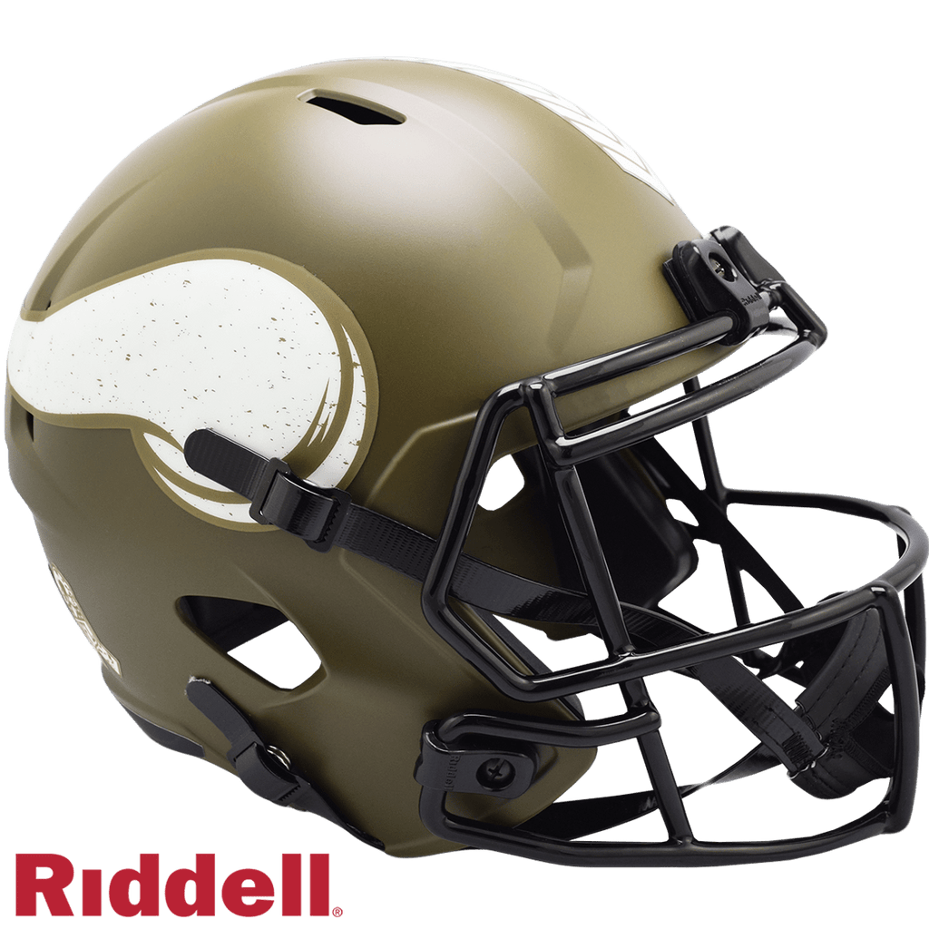 Salute to Service Helmets Minnesota Vikings Helmet Riddell Replica Full Size Speed Style Salute To Service 095855632926