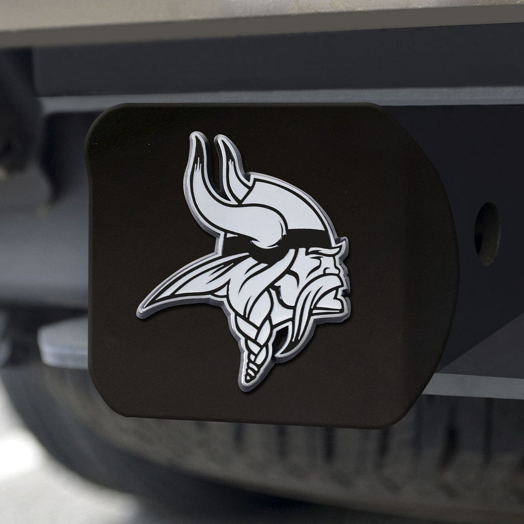 Auto Hitch Covers Minnesota Vikings Hitch Cover Chrome Emblem on Black - Special Order 842281115574