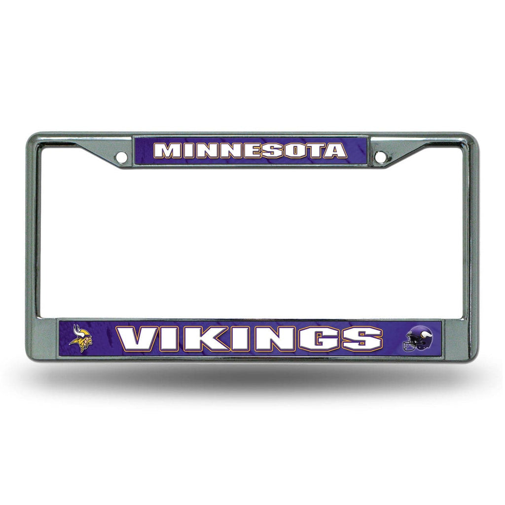 License Frame Chrome Minnesota Vikings License Plate Frame Chrome Printed Insert 611407026625