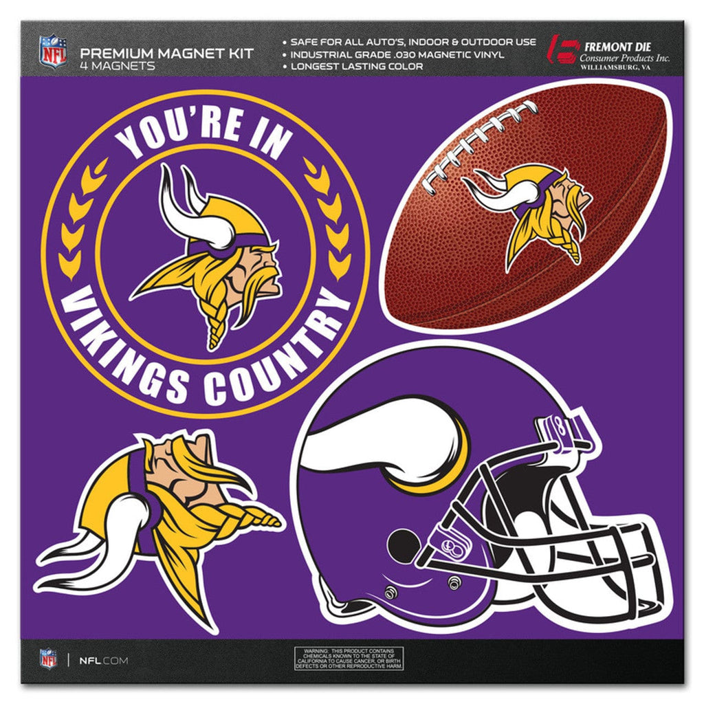 Minnesota Vikings Minnesota Vikings Magnet Kit 4 Piece CO 023245986359