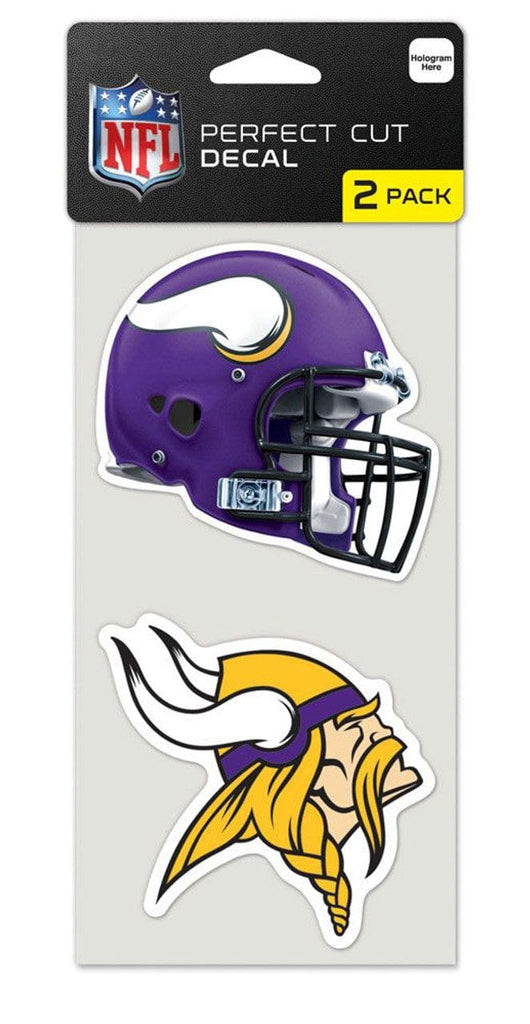 Decal 4x4 Perfect Cut Set of 2 Minnesota Vikings Set of 2 Die Cut Decals 032085475749