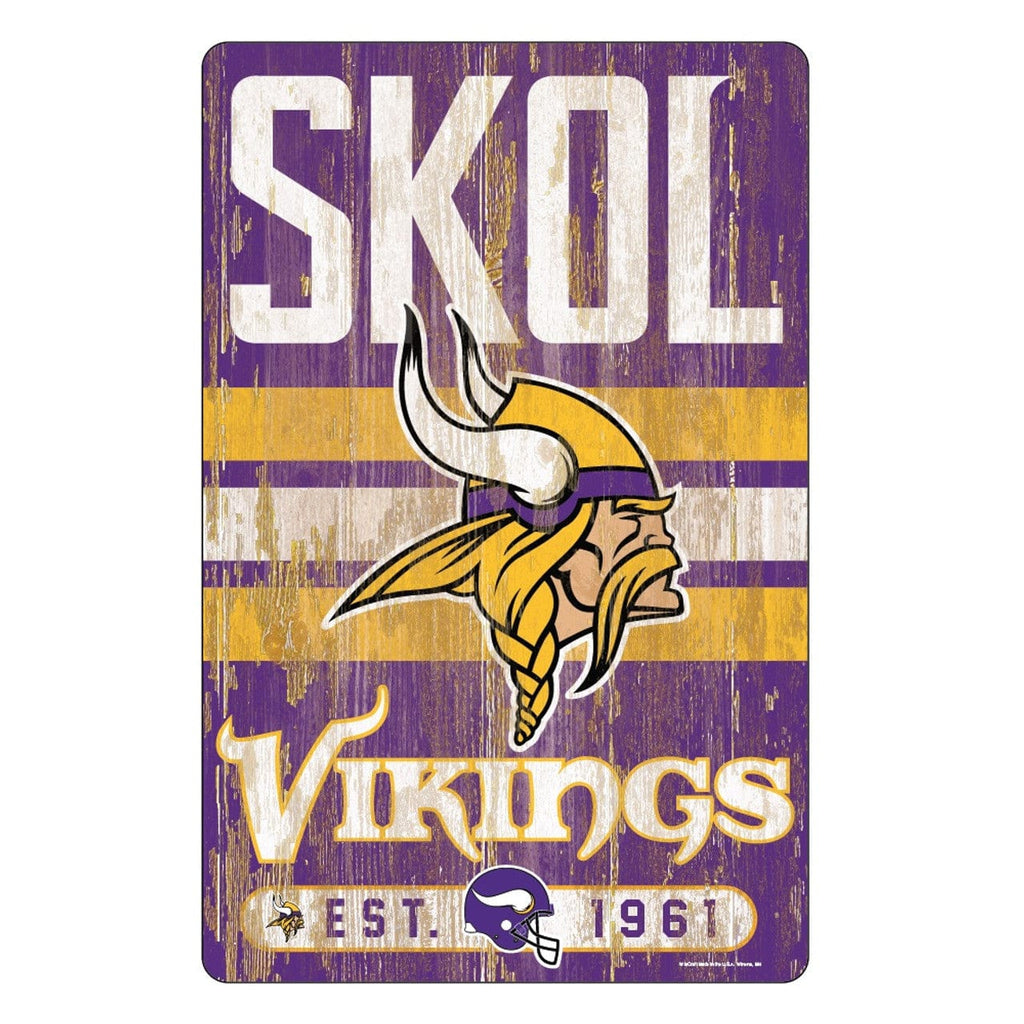 Sign 11x17 Slogan Minnesota Vikings Sign 11x17 Wood Slogan Design 032085619020