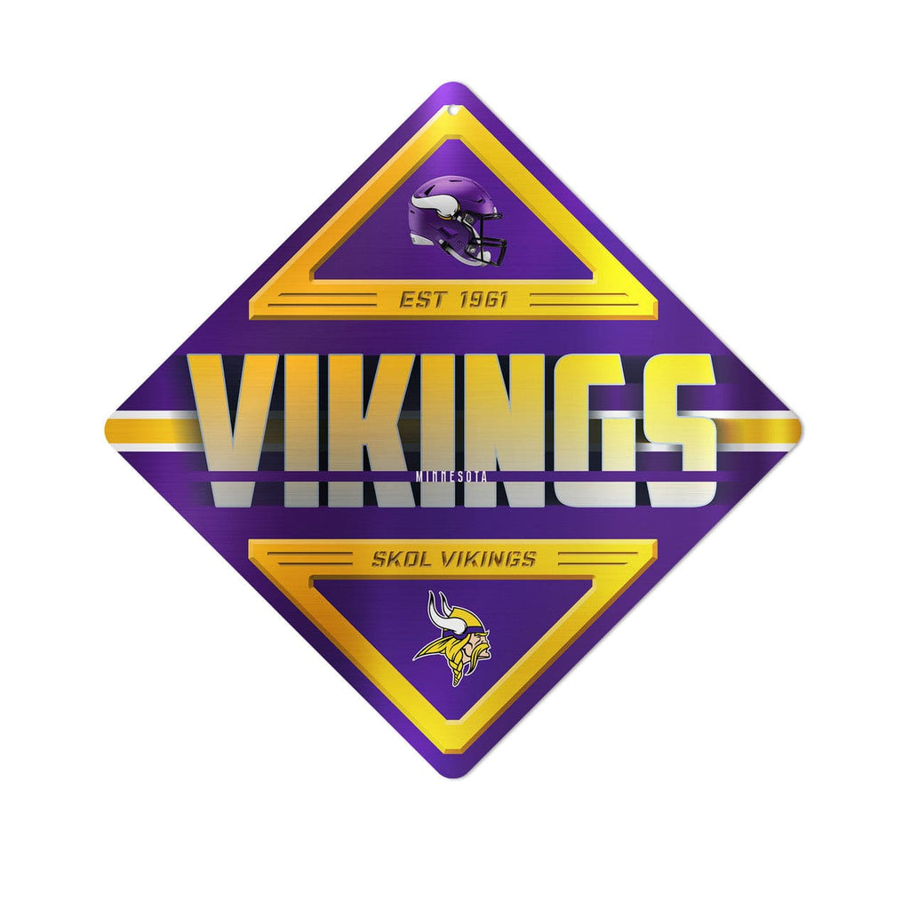 Sign 12x12 Metal Minnesota Vikings Sign Metal Diamond Shape 611407462539