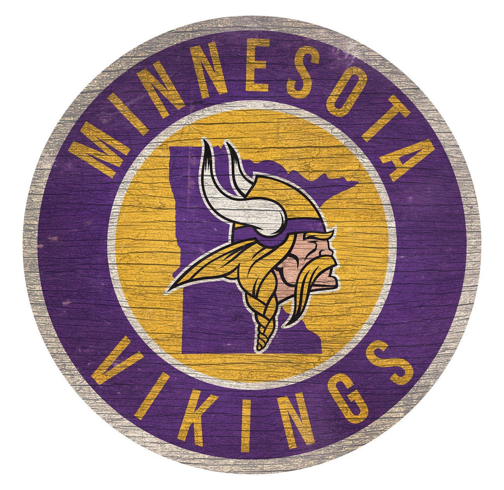 Sign 12 Round State Design Minnesota Vikings Sign Wood 12 Inch Round State Design 878460202216