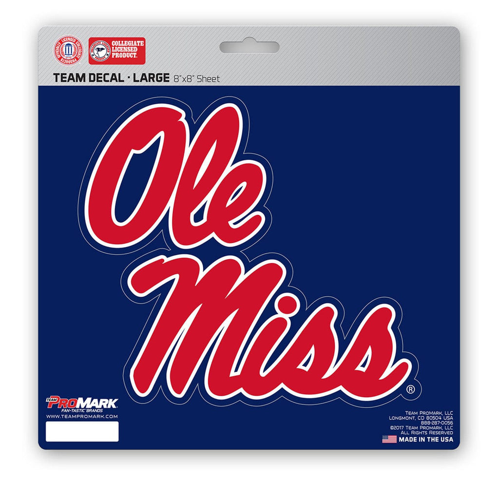 Decal 8x8 Die Cut Mississippi Rebels Decal 8x8 Die Cut - Special Order 681620296389