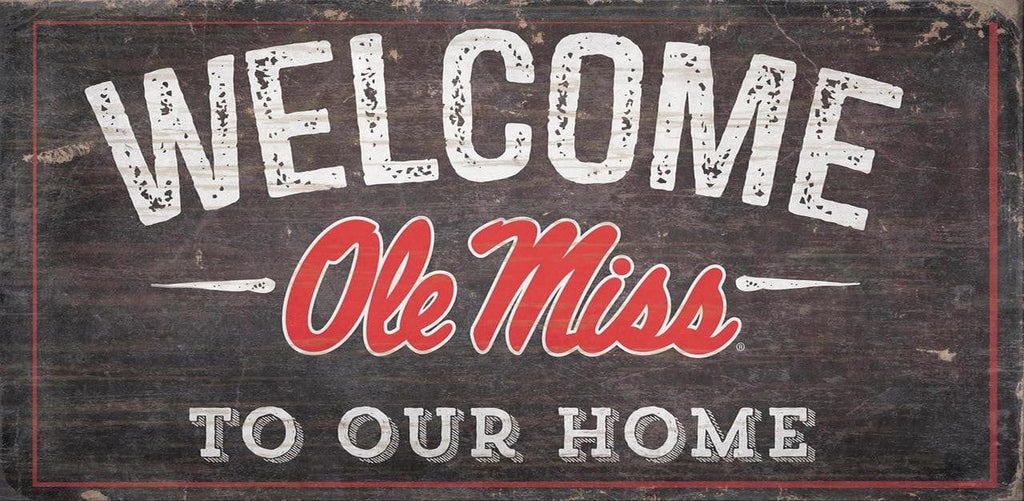 Sign 6x12 Welcome To Our Home Mississippi Rebels Sign Wood 6x12 Welcome To Our Home Design - Special Order 878460130786