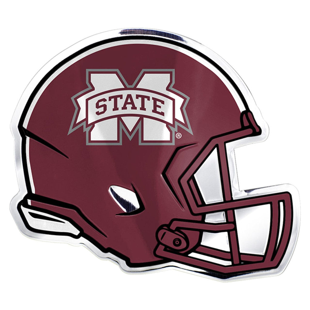 Auto Emblem Color Mississippi State Bulldogs Auto Emblem Helmet Design 681620851397