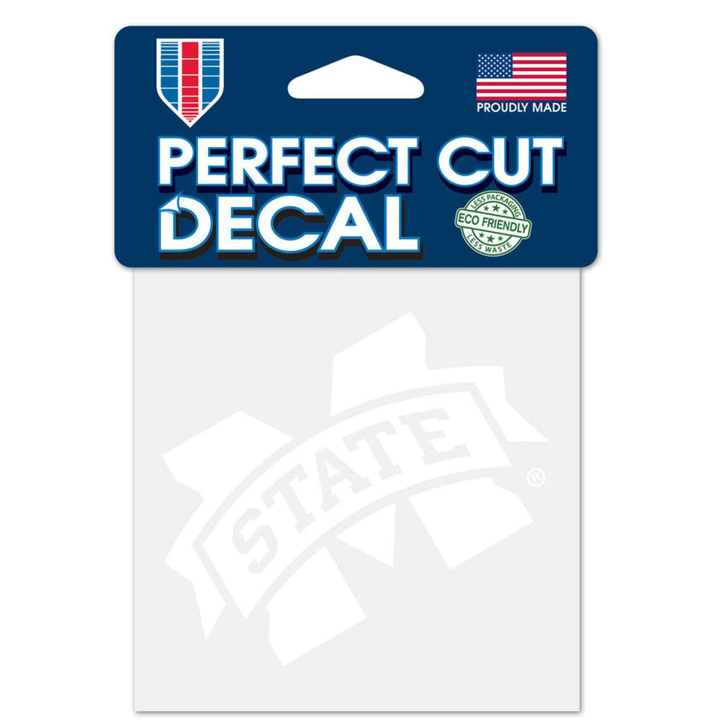 Decal 4x4 Perfect Cut White Mississippi State Bulldogs Decal 4x4 Perfect Cut White 032085071484