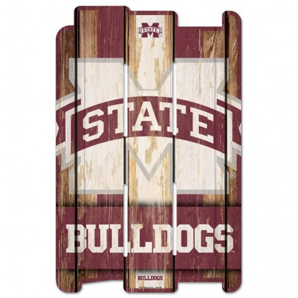 Sign 11x17 Fence Mississippi State Bulldogs Sign 11x17 Wood Fence Style - Special Order 032085199744