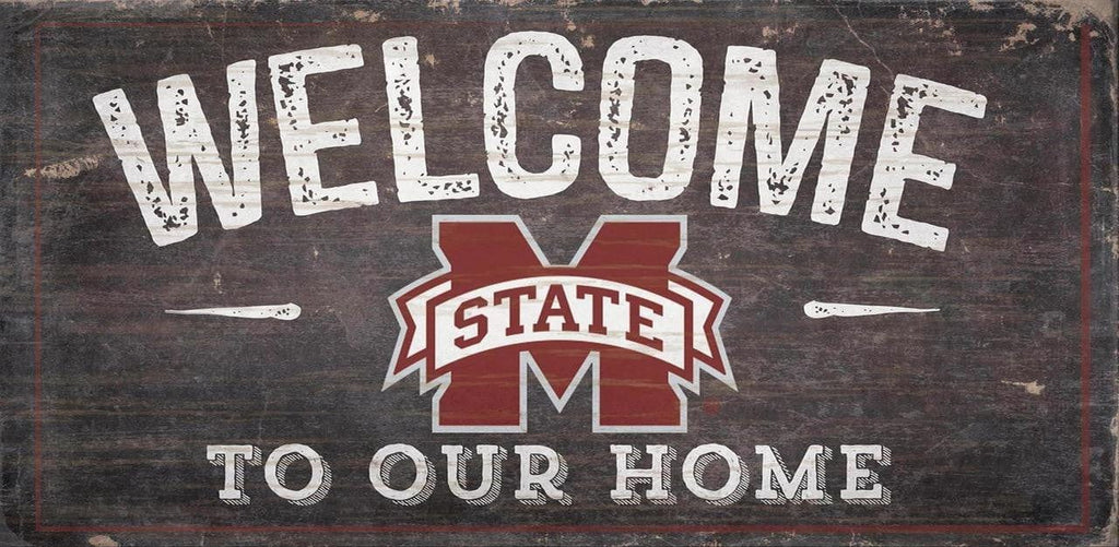 Sign 6x12 Welcome To Our Home Mississippi State Bulldogs Sign Wood 6x12 Welcome To Our Home Design - Special Order 878460130908