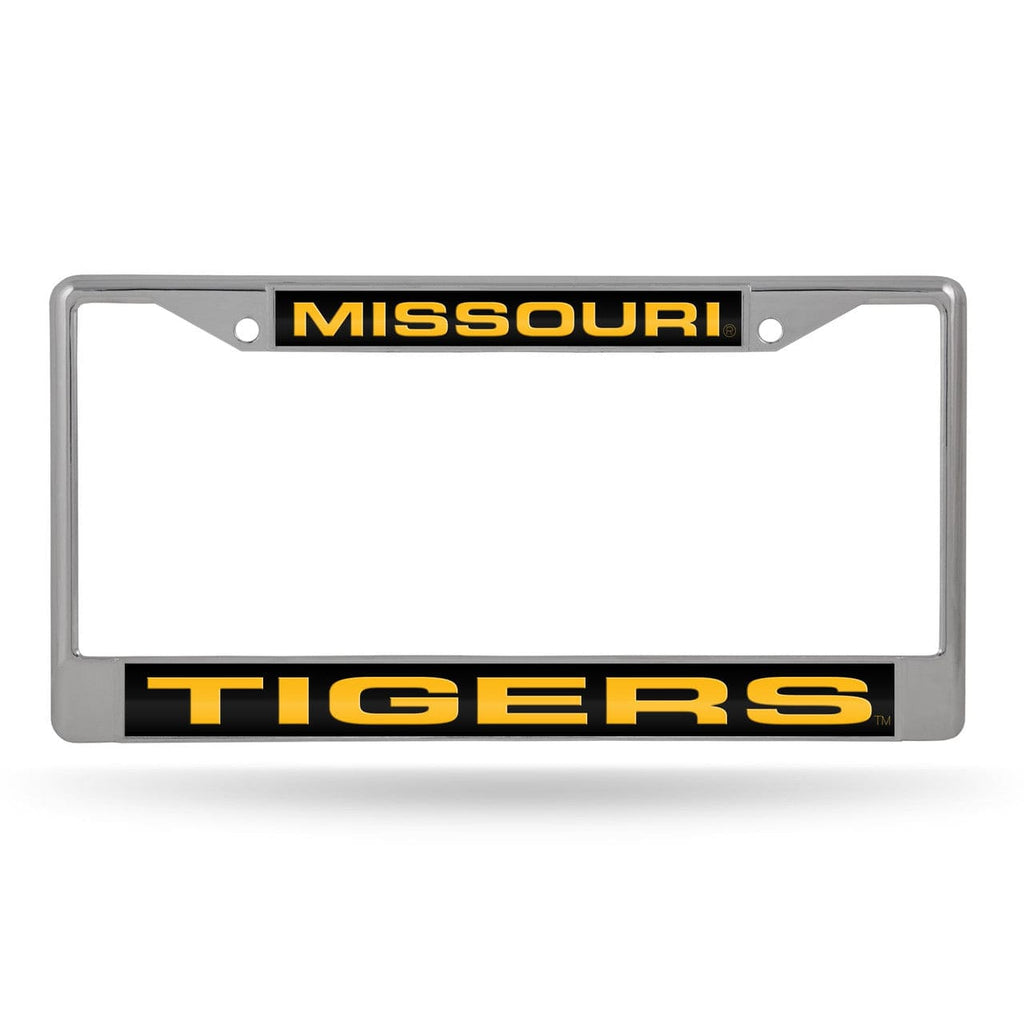 Missouri Tigers Missouri Tigers License Plate Frame Laser Cut Chrome Alternate Design 767345359988
