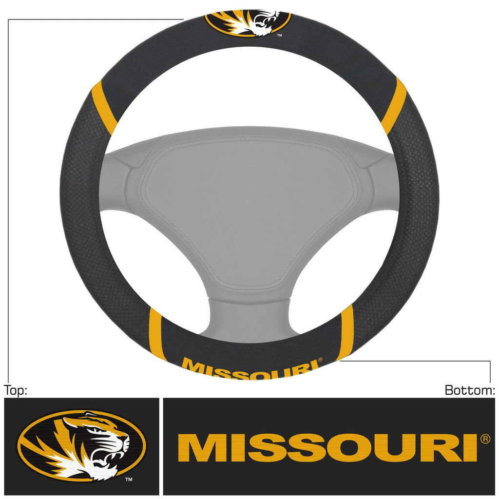 Steering Wheel Covers Mesh Missouri Tigers Steering Wheel Cover Mesh/Stitched 842989049157