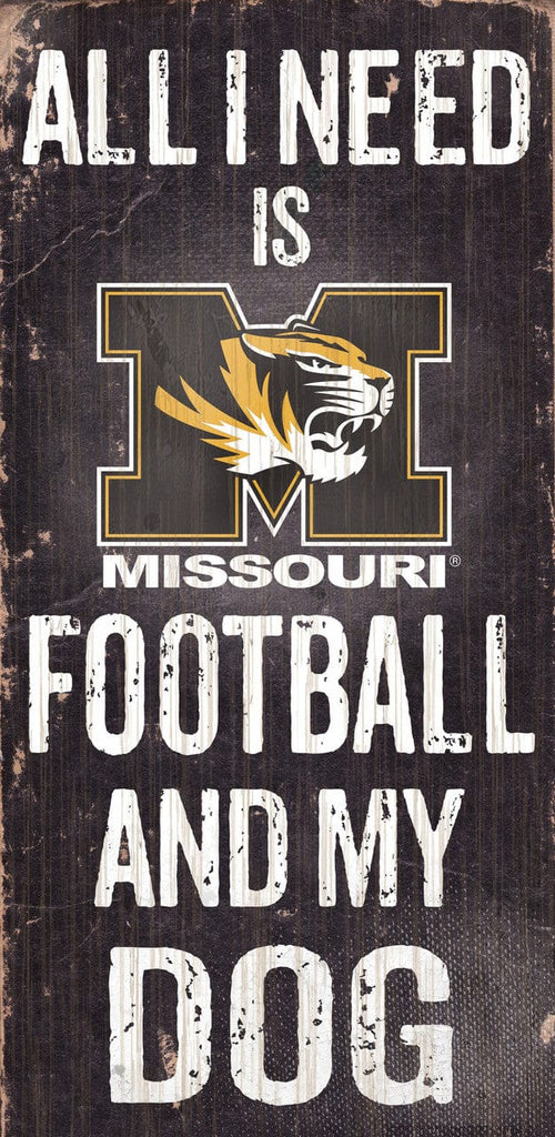 Sign 6x12 Football and Dog Missouri Tigers Wood Sign - Football and Dog 6x12 - Special Order 878460076657