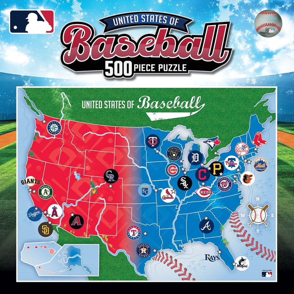 Puzzles & Games Misc. MLB Baseball Map Puzzle 500 Piece 705988013713