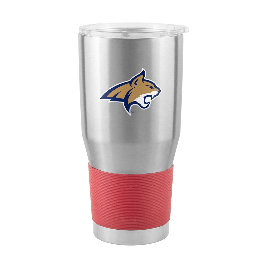 Drink Tumbler Steel 30 Montana State Bobcats Travel Tumbler 30oz Flared Silver 888860637914