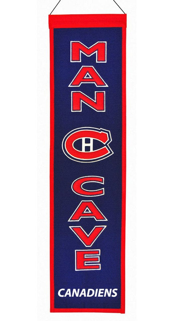 Banner 8x32 Wool Man Cave Montreal Canadiens Banner 8x32 Wool Man Cave 674088492608