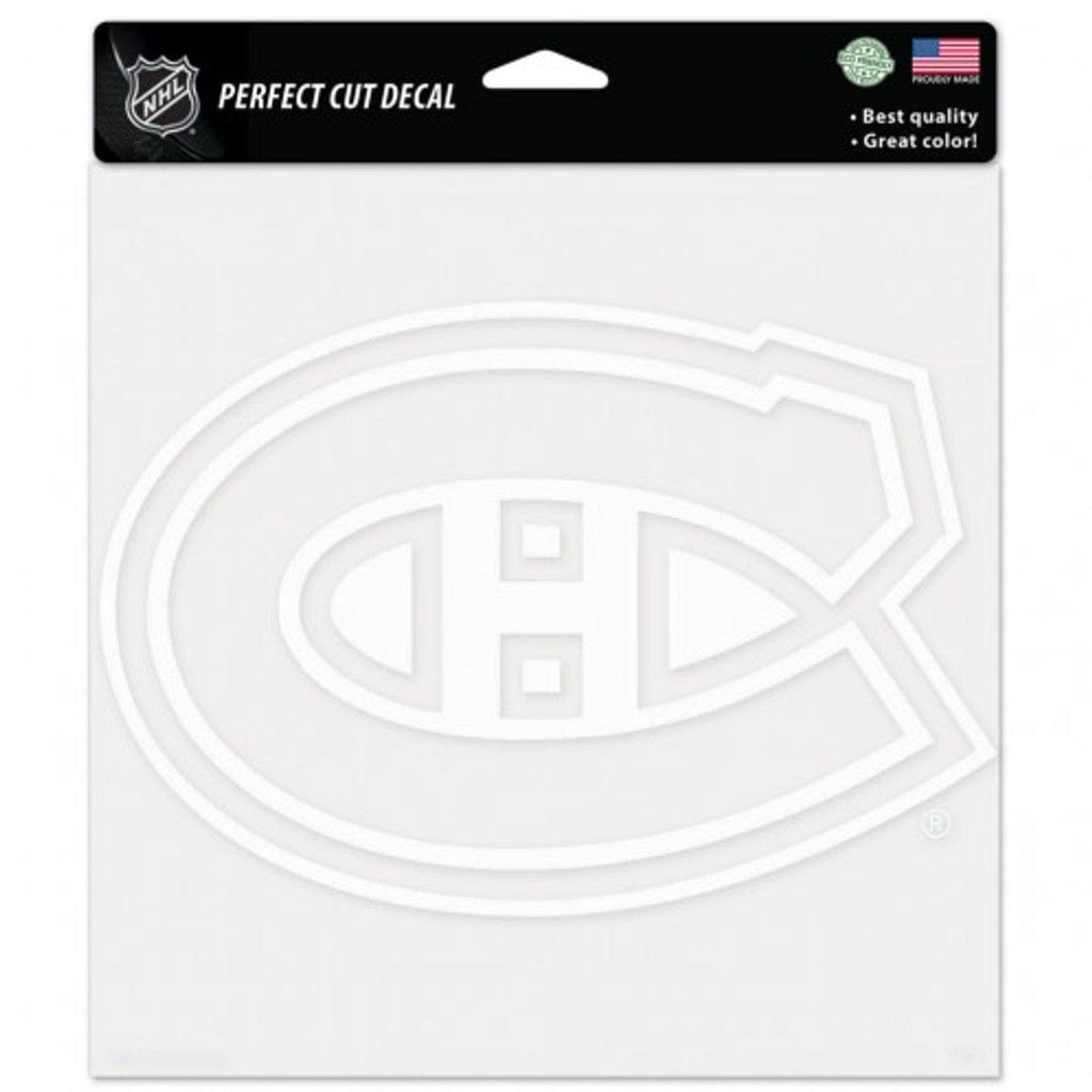 Decal 8x8 Perfect Cut White Montreal Canadiens Decal 8x8 Perfect Cut White 032085296276