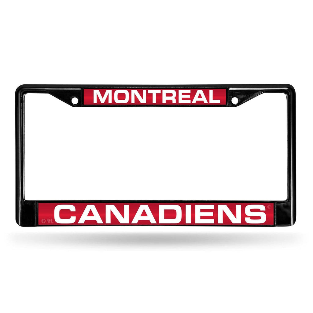 Montreal Canadiens Montreal Canadiens License Plate Frame Laser Cut Chrome Black 094746840143