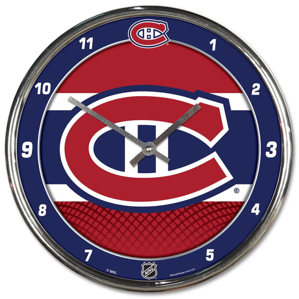 Clock Round Chrome Wall Montreal Canadiens Round Chrome Wall Clock 010943278268