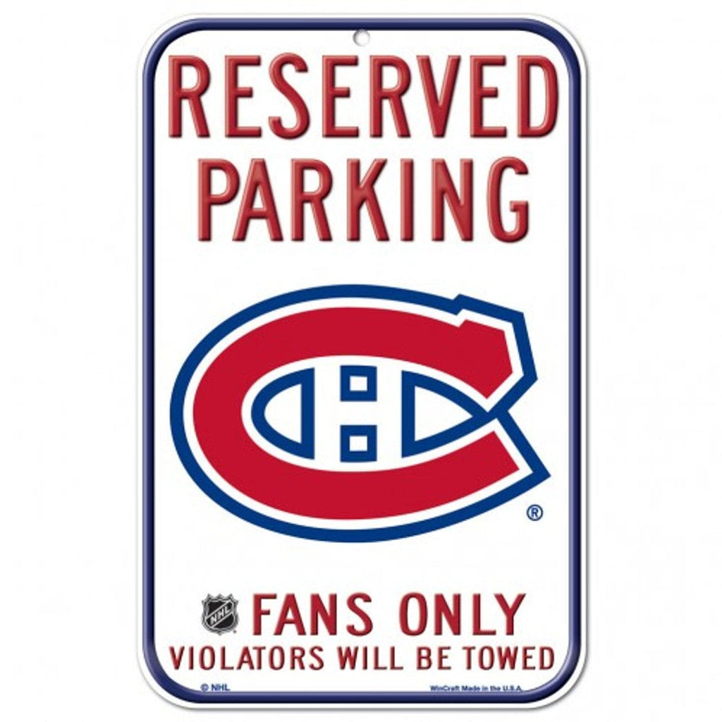 Sign 11x17 Misc. Montreal Canadiens Sign 11x17 Plastic Reserved Parking Style - Special Order 032085292544