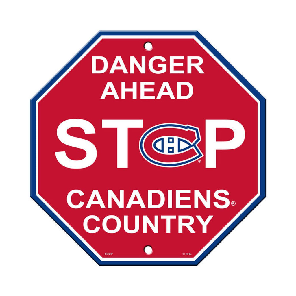 Montreal Canadiens Montreal Canadiens Sign 12x12 Plastic Stop Style CO 023245805117