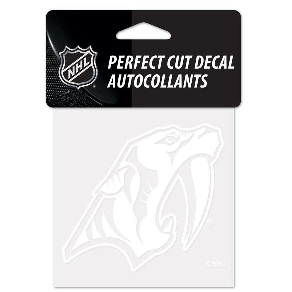 Decal 4x4 Perfect Cut White Nashville Predators Decal 4x4 Perfect Cut White 032085500823