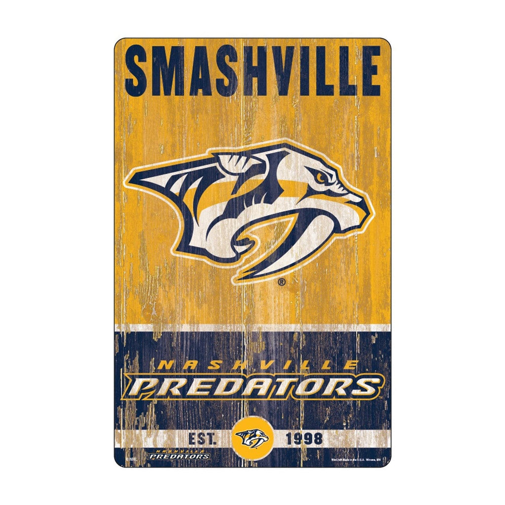 Sign 11x17 Slogan Nashville Predators Sign 11x17 Wood Slogan Design 032085224804