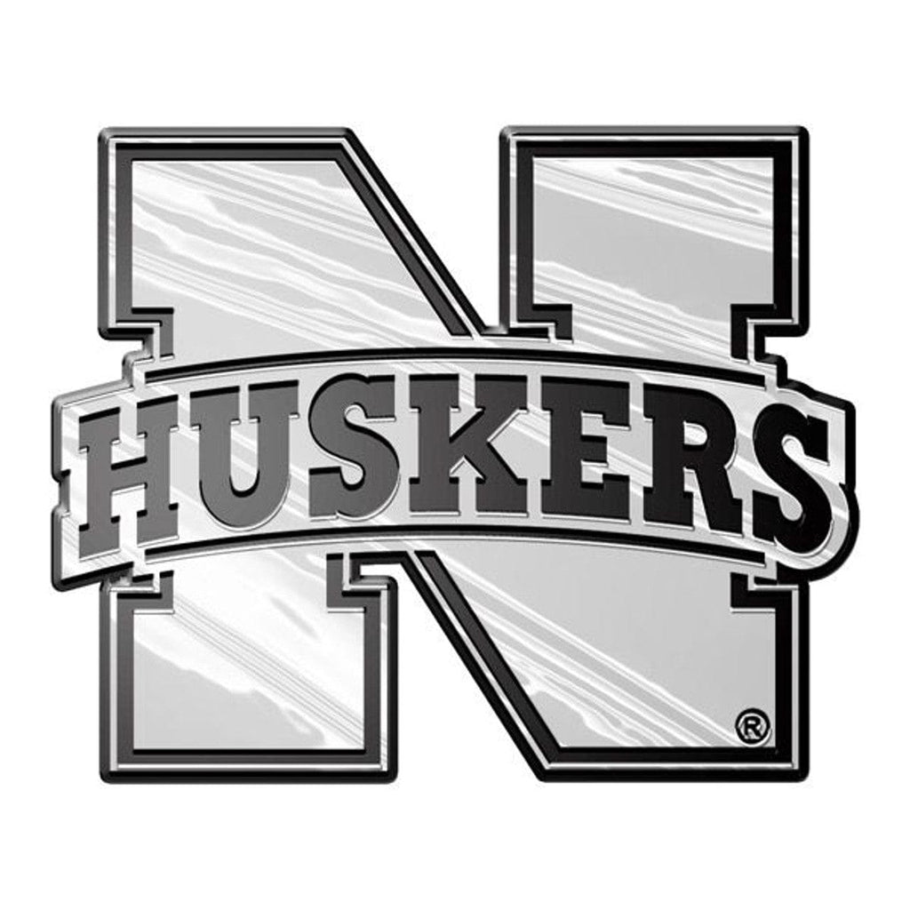 Auto Emblem Chrome Nebraska Cornhuskers Auto Emblem - Silver 681620042221